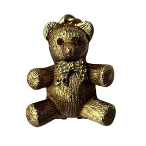 Vtg 1970s Max Factor Hypnotique Teddy Bear Cream Perfume Pendant